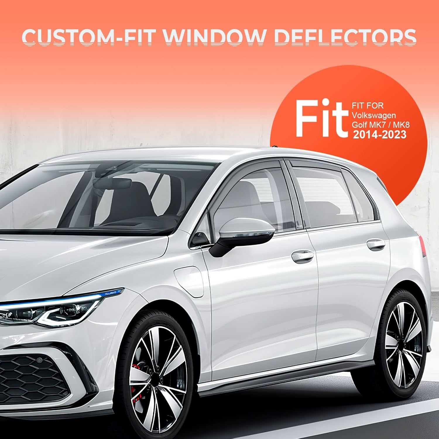 Wind Deflectors Rain Guards VW Golf MK7 MK8 Hatchback 5 Door 2012-2023 In-chanel