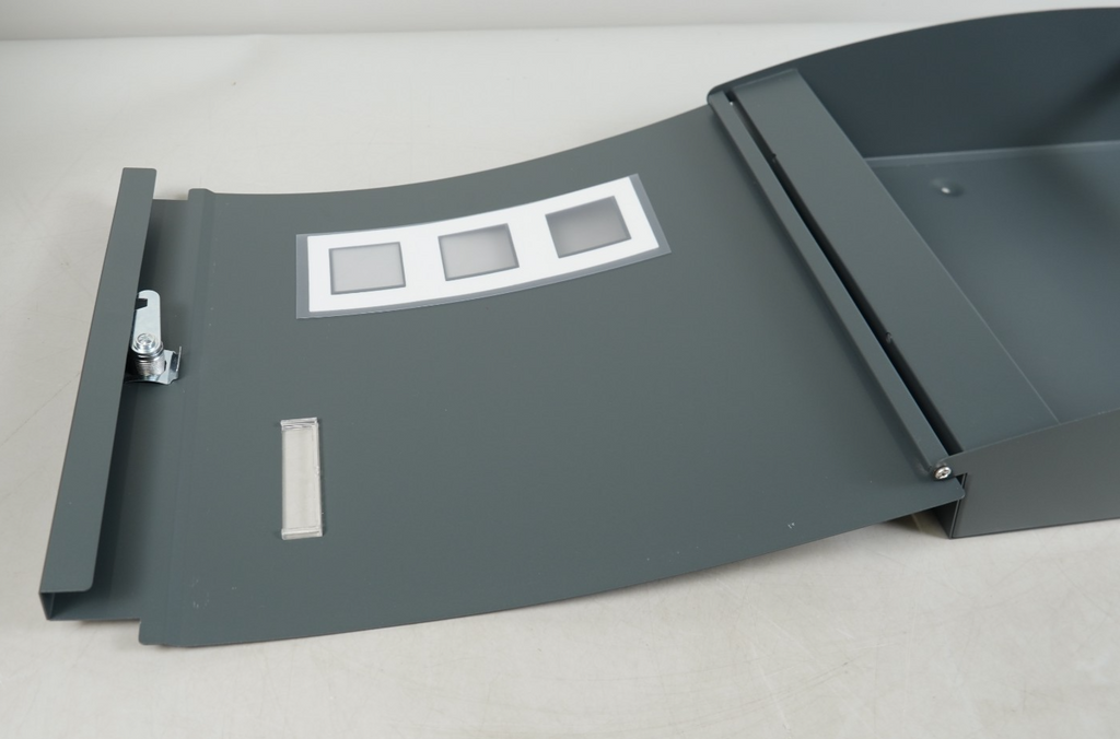 Post Box Steel Wall Mounted with Viewing Windows Name Slot 2 Keys Charcoal Grey