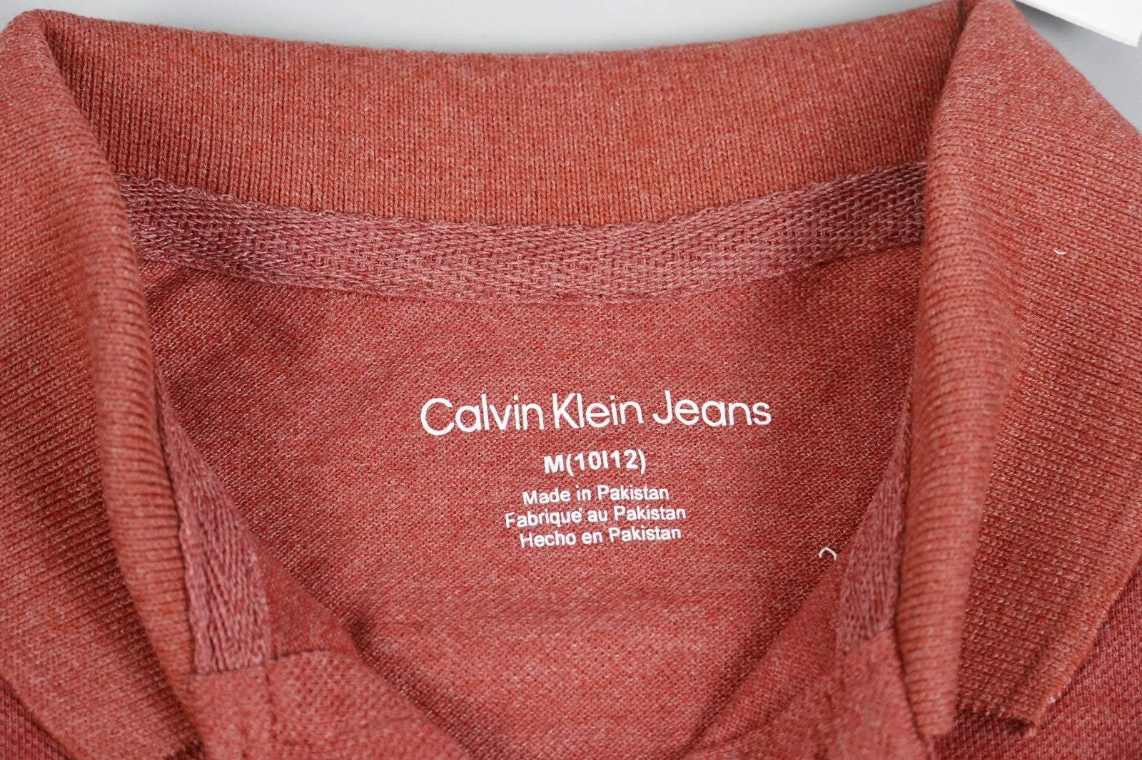 Calvin Klein Kids Polo T-Shirt Burgundy Red Size M (10–12 Years) Short Sleeve