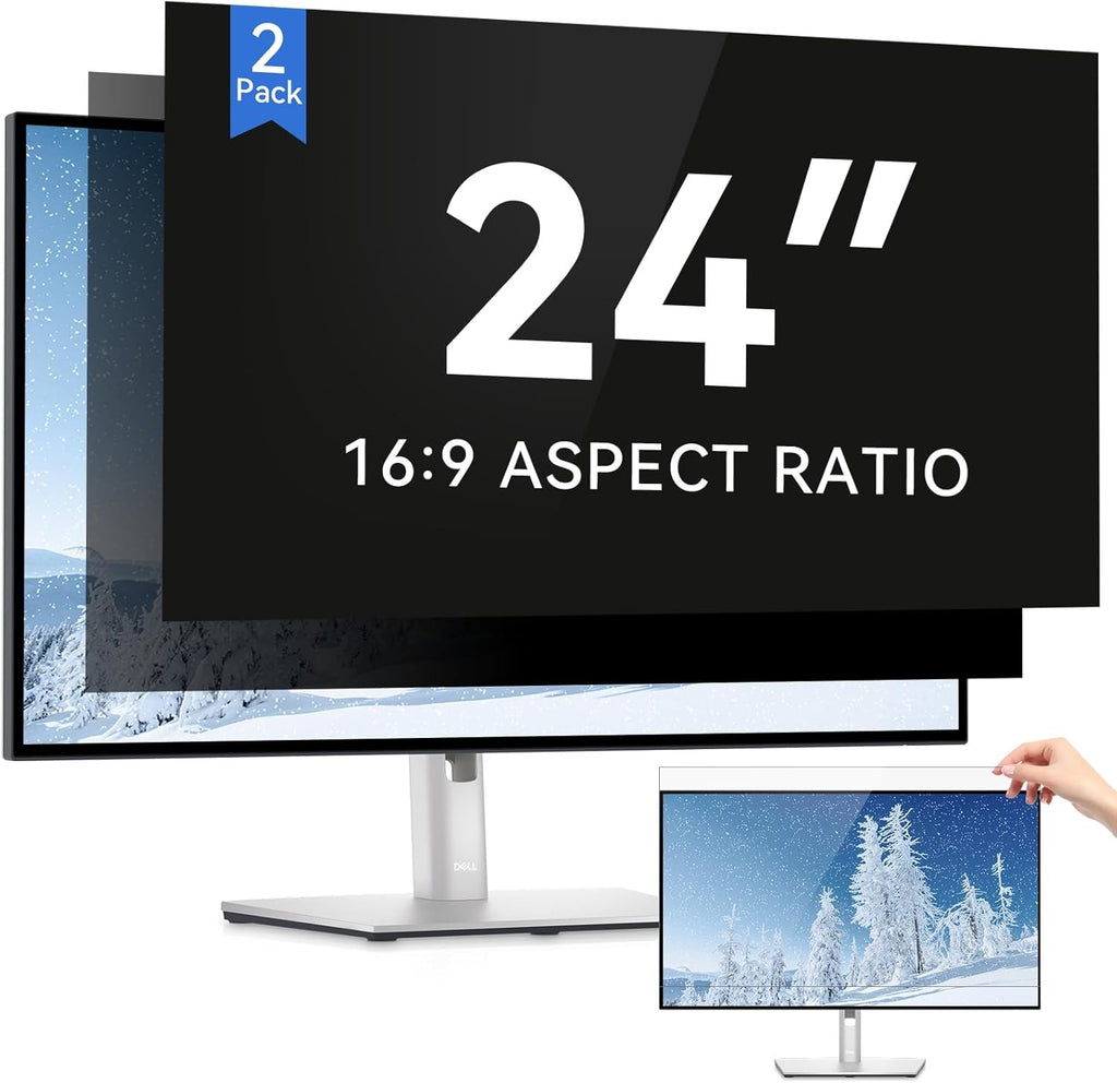 2x24in Privacy Screen Protector Anti Glare UV Blue Light PC Computer Monitor16:9