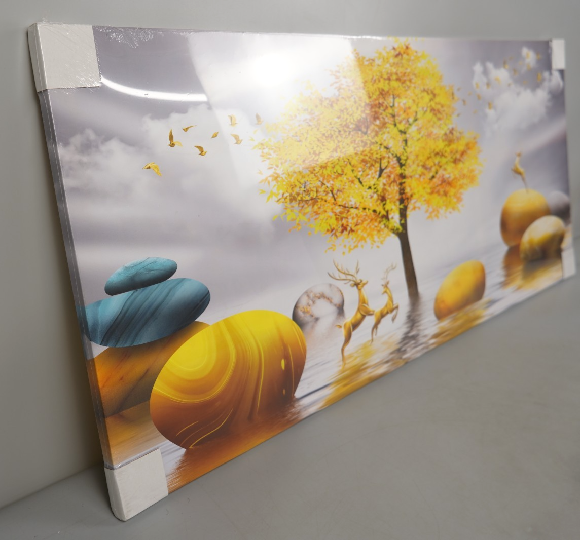 Canvas Art Print with Frame 120x50cm Abstract Wall Decor Ready to Hang