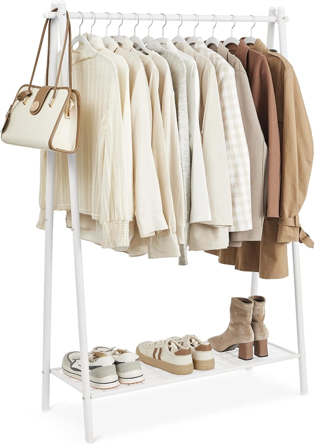 Clothes Rail Portable Clothes Rack Open Garment Rack Wardrobe White