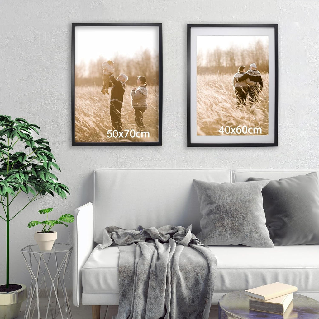 50x70cm Black Picture Frames Set of 3 with Mounts for 40x60cm, 70x50cm Poster
