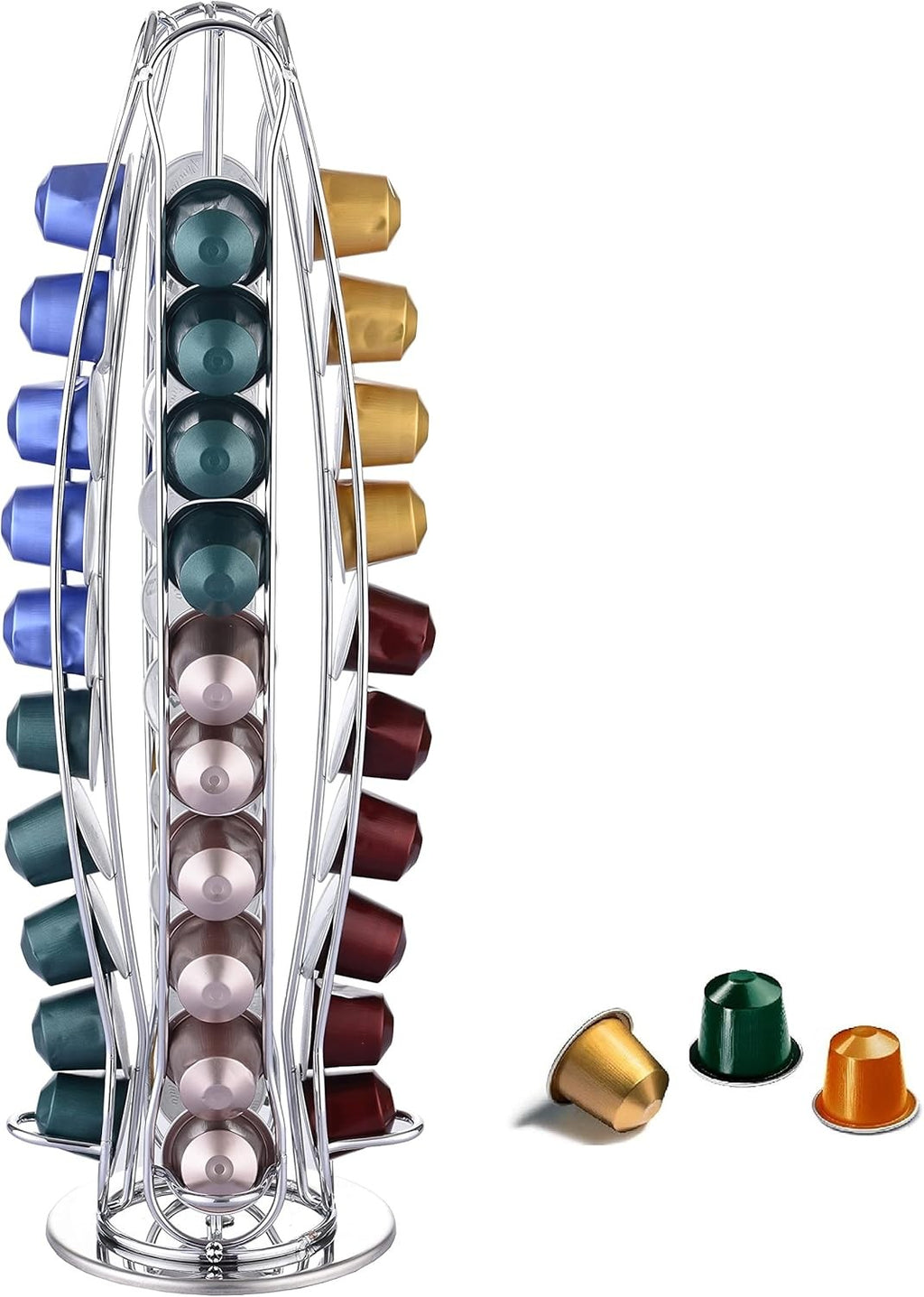 Coffee Capsule Holder Nespresso Silver Curve Steel