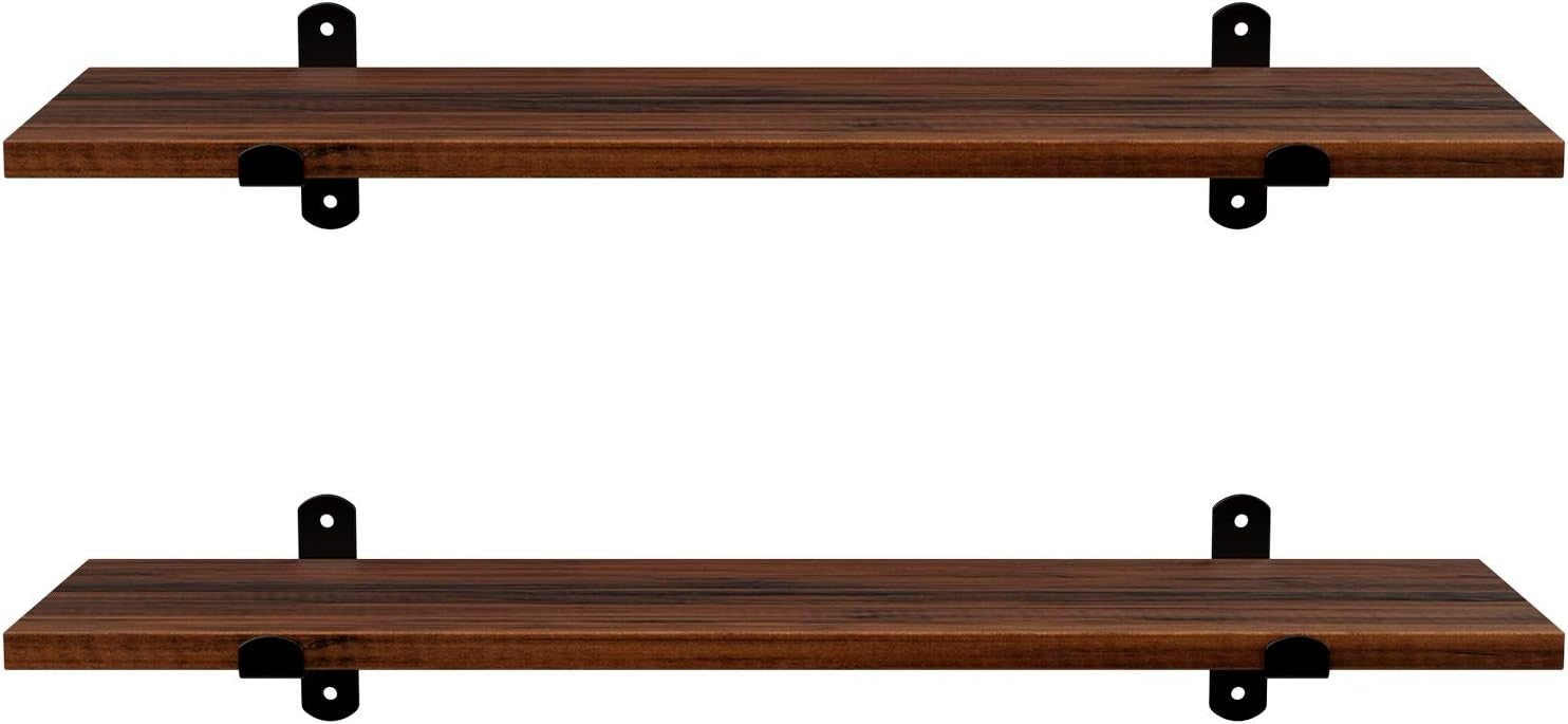 Floating Shelves set of 2 Decorative Retro Style Maximum Load 15 kg 60x20x7cm