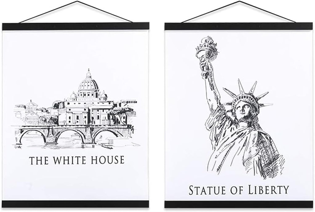 61cm Black Poster Hanger Set of 2 Magnetic Wood Strips