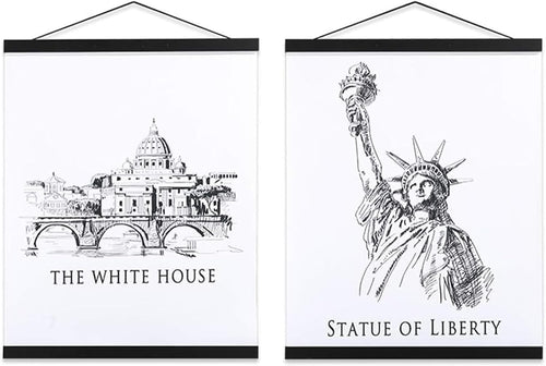 61cm Black Poster Hanger Set of 2 Magnetic Wood Strips