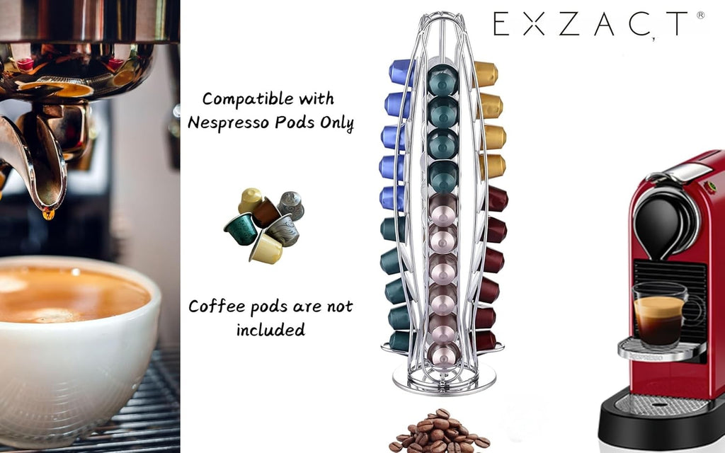 Coffee Capsule Holder Nespresso Silver Curve Steel