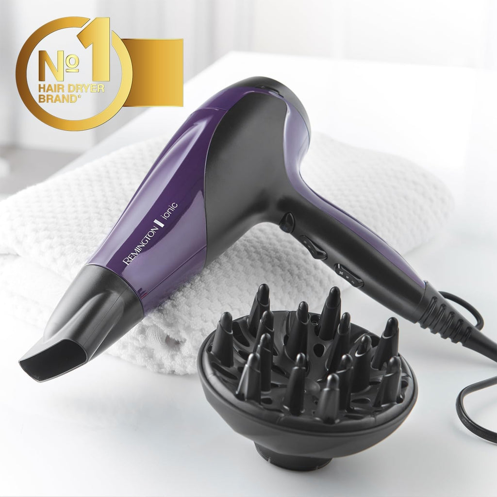 Hair Dryer Ionic Dry 2200 Remington Professional Styling Diffuser 2200W Purple