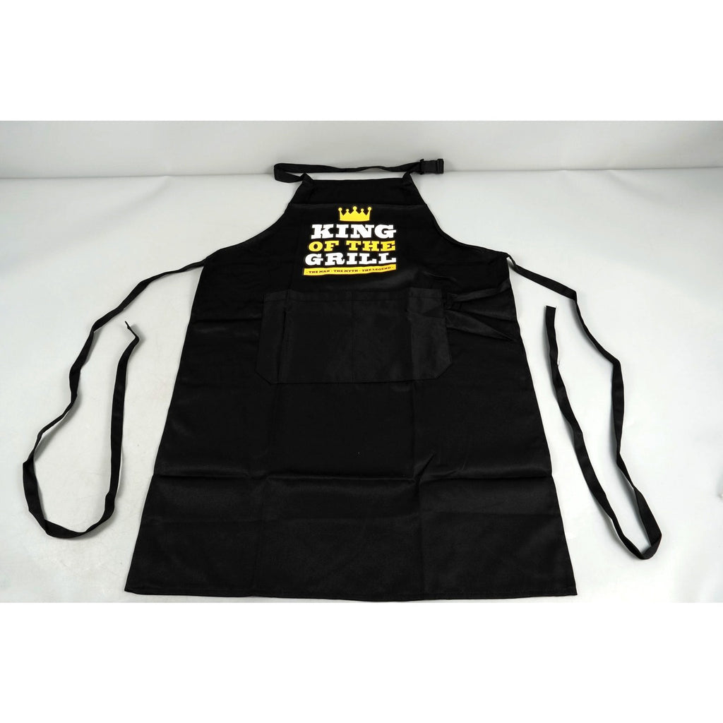 Cooking Chef Apron BBQ King of The Grill Protection Black with Pockets 36x25in