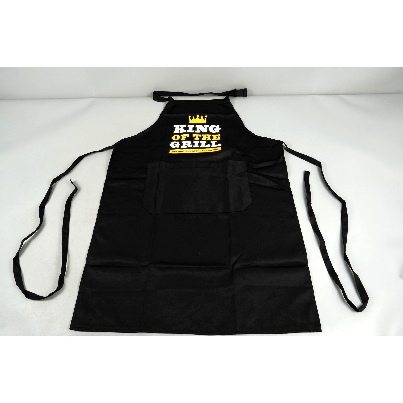 Cooking Chef Apron BBQ King of The Grill Protection Black with Pockets 36x25in