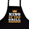 Cooking Chef Apron BBQ King of The Grill Protection Black with Pockets 36x25in