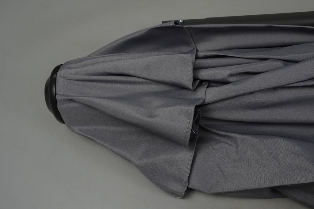 2.5M Grey Garden Parasol Sun Shade Umbrella SunDazeCrank Handle Tilt Mechanism