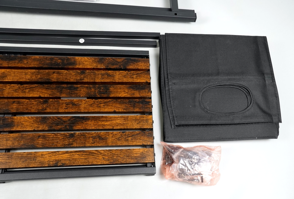 Laundry Basket 2 Compartments with 2 Storage Shelves Removable Bags 46L