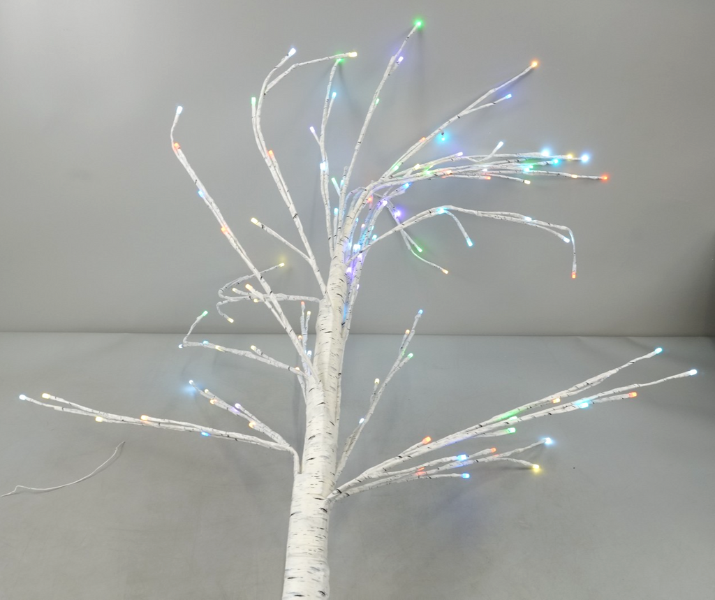 Artificial Birch Tree Lighted 6FT Colour Changing LED Lights Timer White