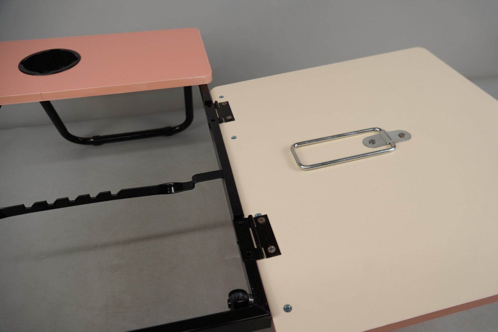 Adjustable Laptop Table with Cup Slot Portable Laptop Stand Bed Table Pink