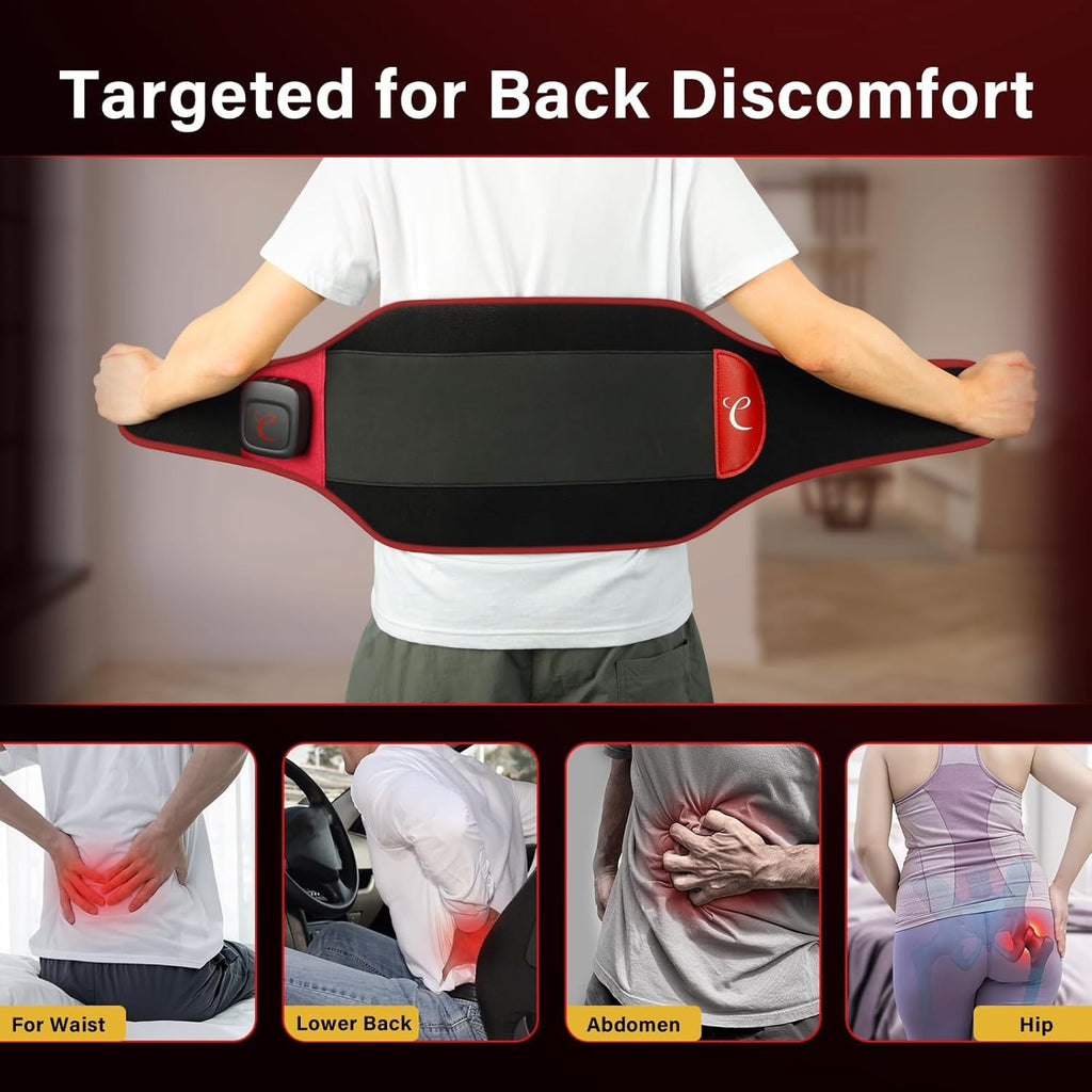 Heated Back Massager Cordless Infrared Heat Pad for Back with 3 Modes XXL