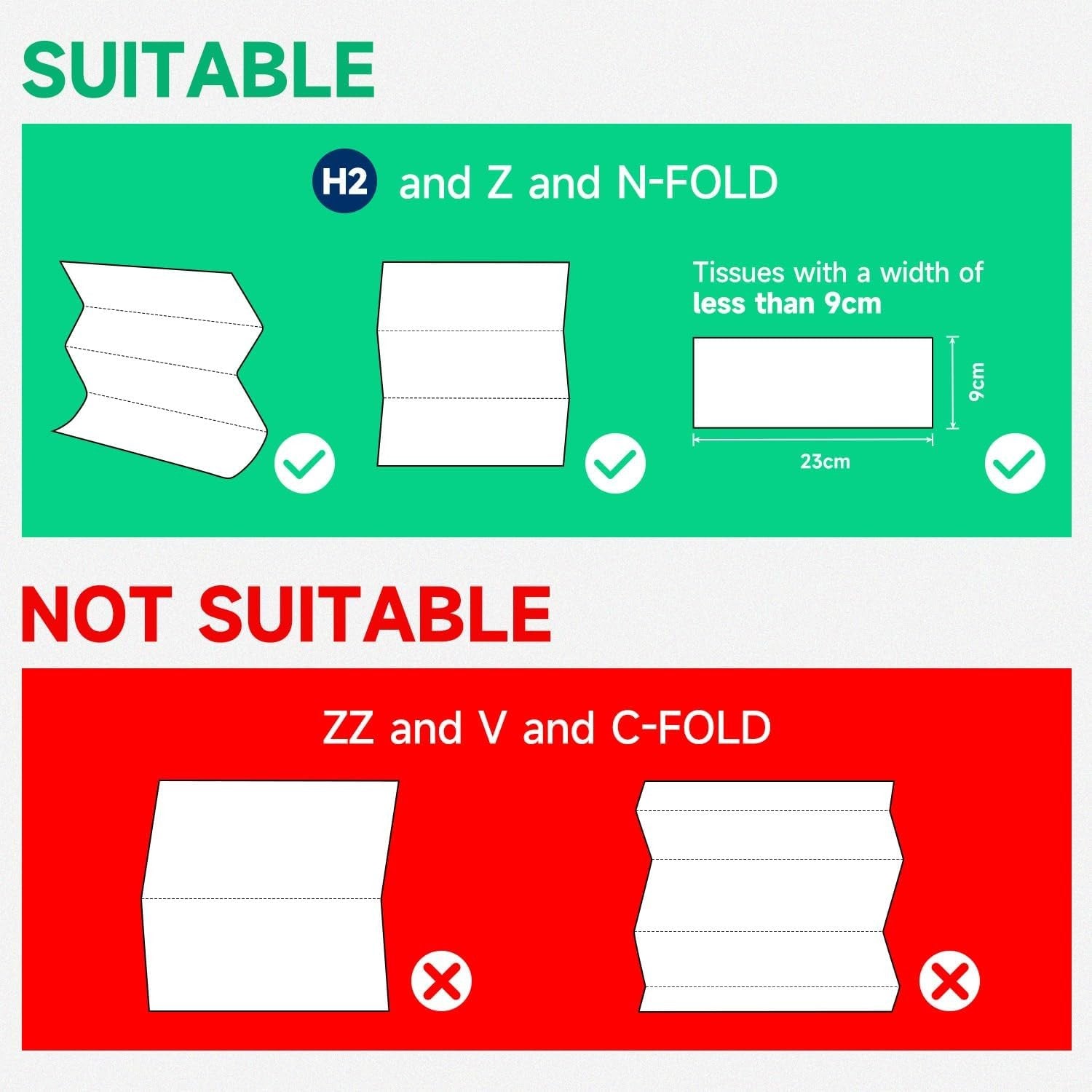 Commercial Paper Towel Dispenser 400 Sheets Wall Mounted Z-Fold & H2 Paper