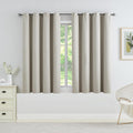 Short Beige Blackout Curtain Solid Putty NoiseReducing Thermal Insulating 46x54"