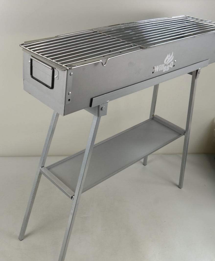 Portable BBQ Charcoal Grill Hibachi Steel BBQ WILLBBQ 31.6x7.1x5.1 inch