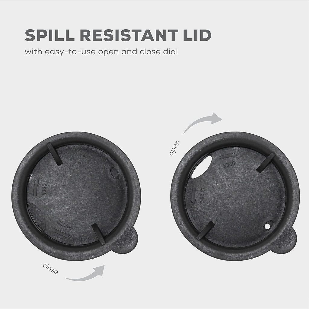 Double Wall Insulated Stainless Steel Mugs 2pcs w Wooden Finish Spill Resistant