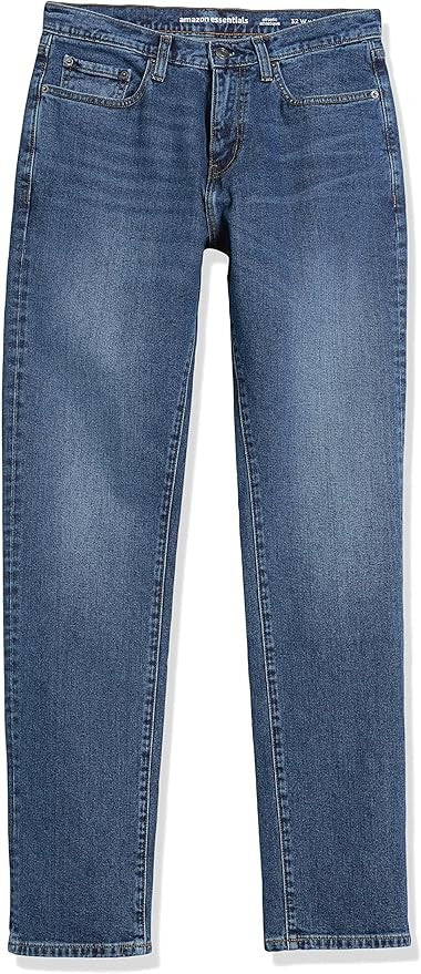 28W28L Men's Athletic-Fit Stretch Jean - Medium Wash Blue - Amazon Essentials