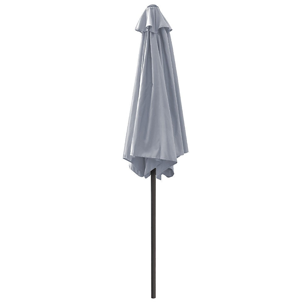 2.5M Grey Garden Parasol Sun Shade Umbrella SunDazeCrank Handle Tilt Mechanism