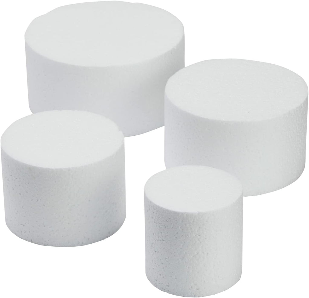 Round Cake Foam Dummies - Polystyrene Mini Dummy Form, 4 Size Set