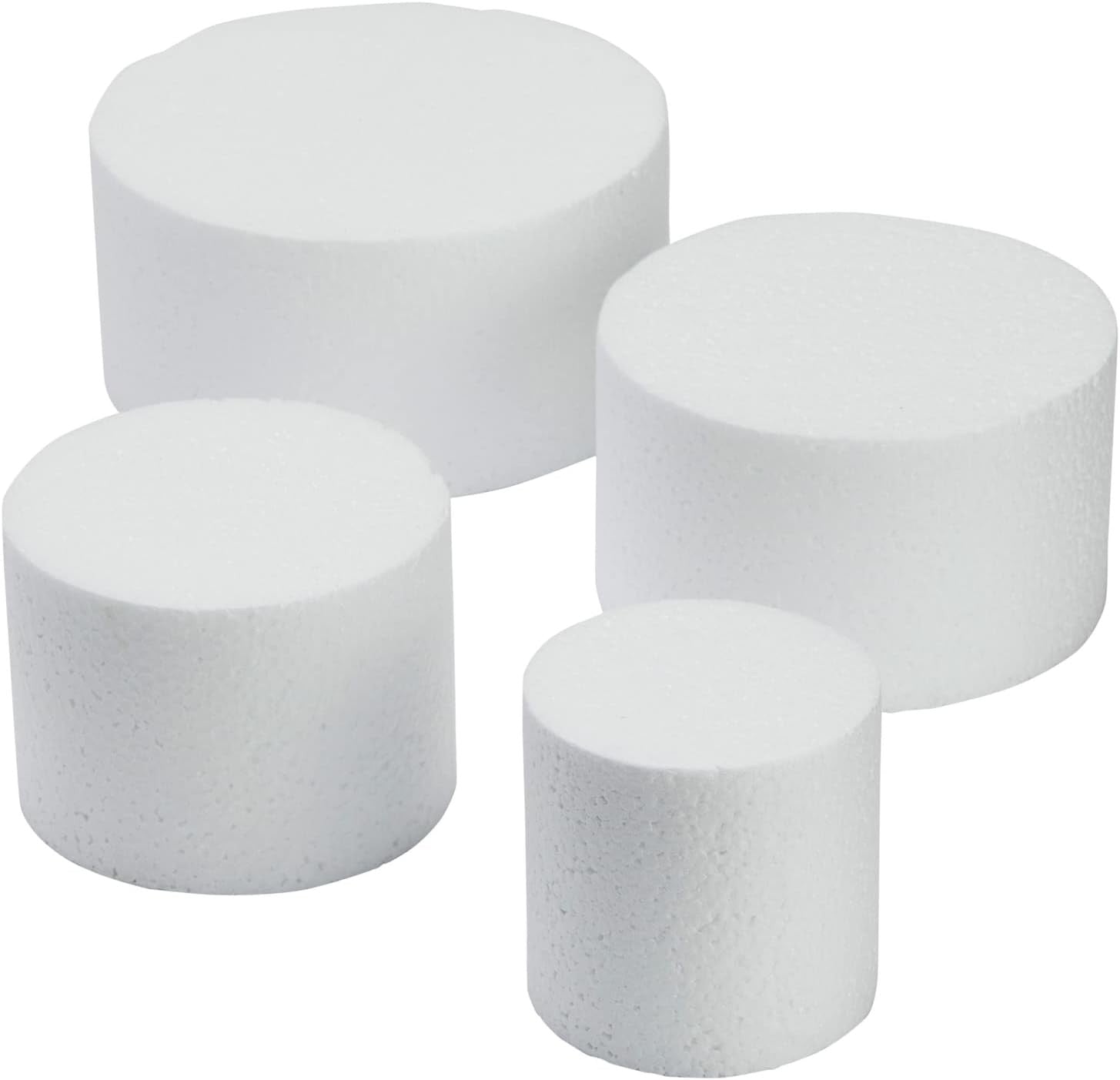 Round Cake Foam Dummies - Polystyrene Mini Dummy Form, 4 Size Set