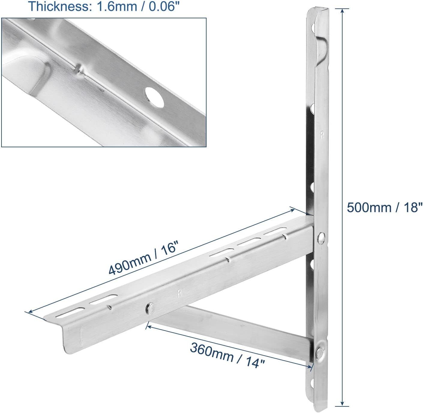 Mini Split Wall Mounting Bracket for 9000~30000BTU 1 Set Up to 485 Lbs Condenser