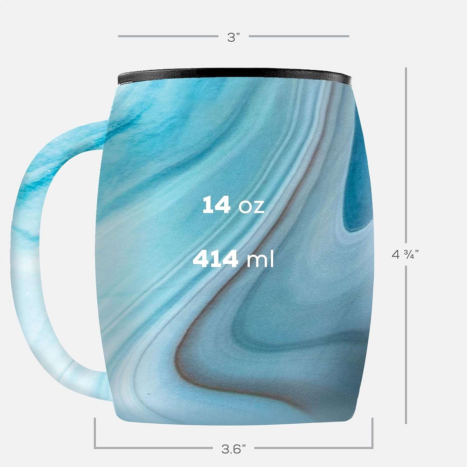 Double Wall Insulated Stainless Steel Mugs 2pcs w Wooden Finish Spill Resistant