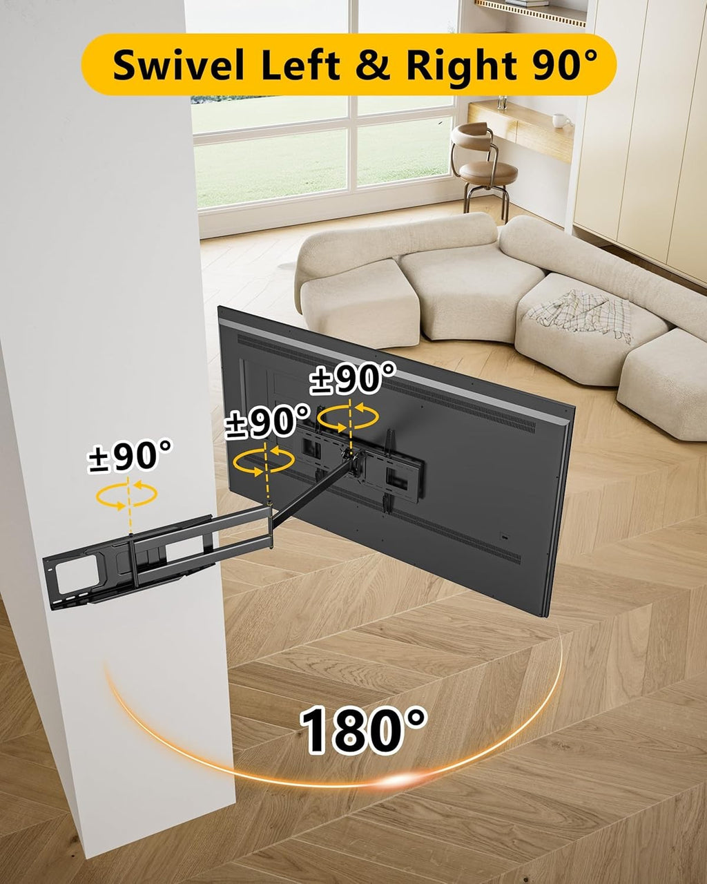 TV Wall Bracket Long Reach 1219mm for 37-86in LED LCD Flat Curved TVs 50kg VESA