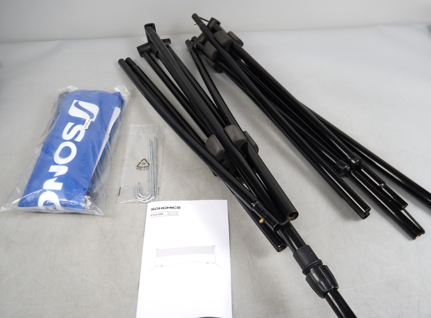 Badminton Net 5m Volleyball Net Height Adjustable Portable Tennis Net Blue