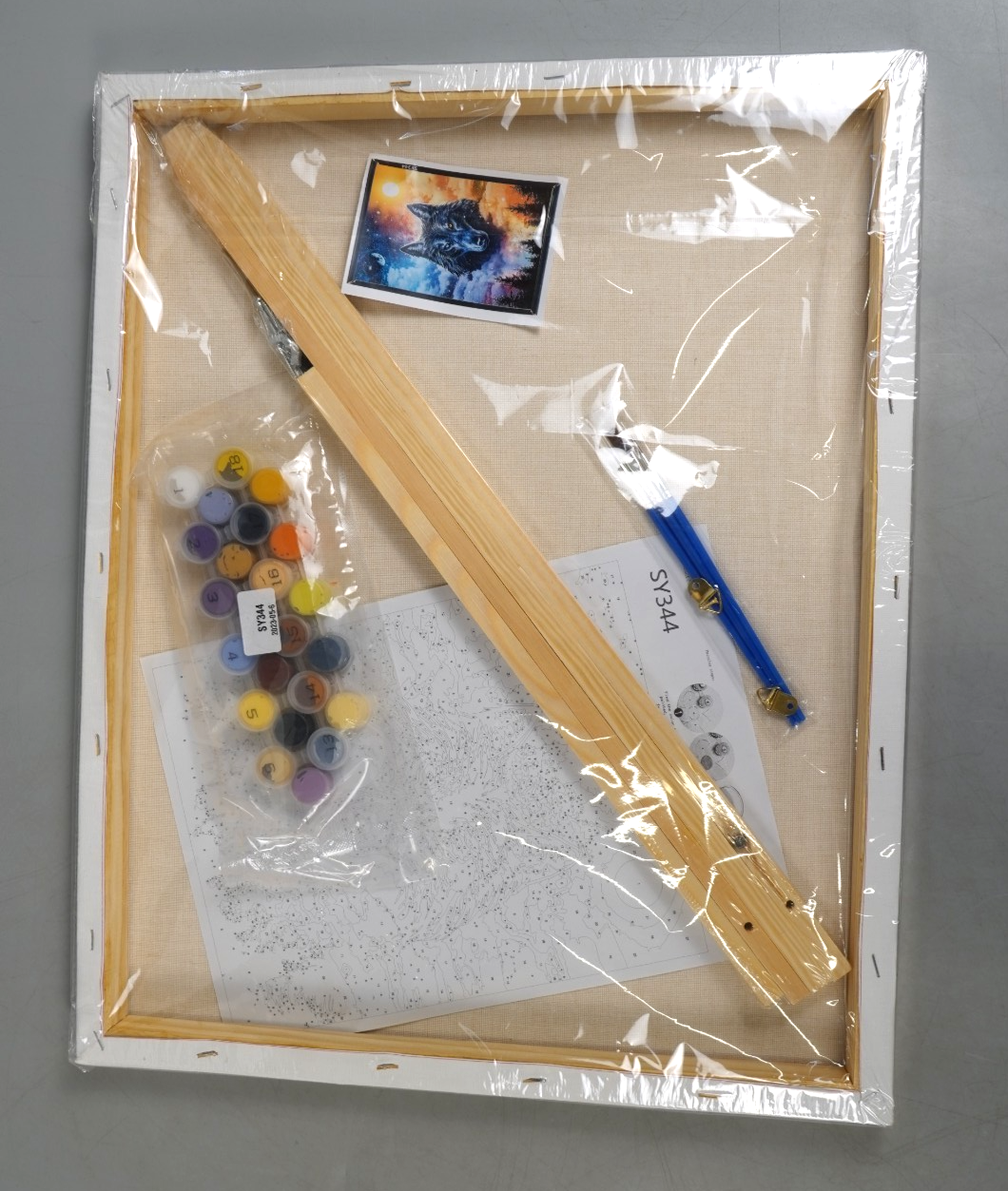 Paint by Numbers Kit Wolf King Under The Stars Painting Canvas, Easel & Brushes