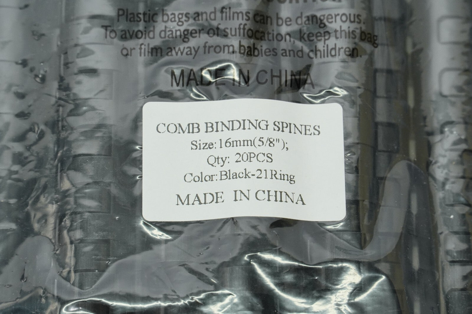 Black Plastic Binding Combs A4 21 Ring 90-145 Sheet, 12 14 16 18 mm, 80 pcs