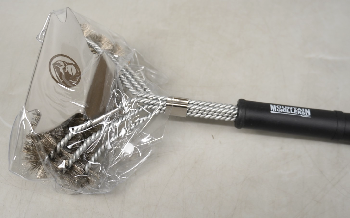 BBQ Grill Brush With Scraper Mountain Grillers Bristle Free Grill Brush