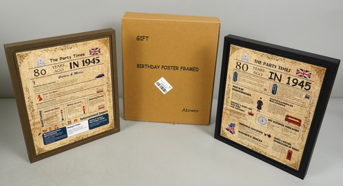 1945 Birthday Framed Poster – “The Party Times” 80 Years Ago Print Man Cave Sign