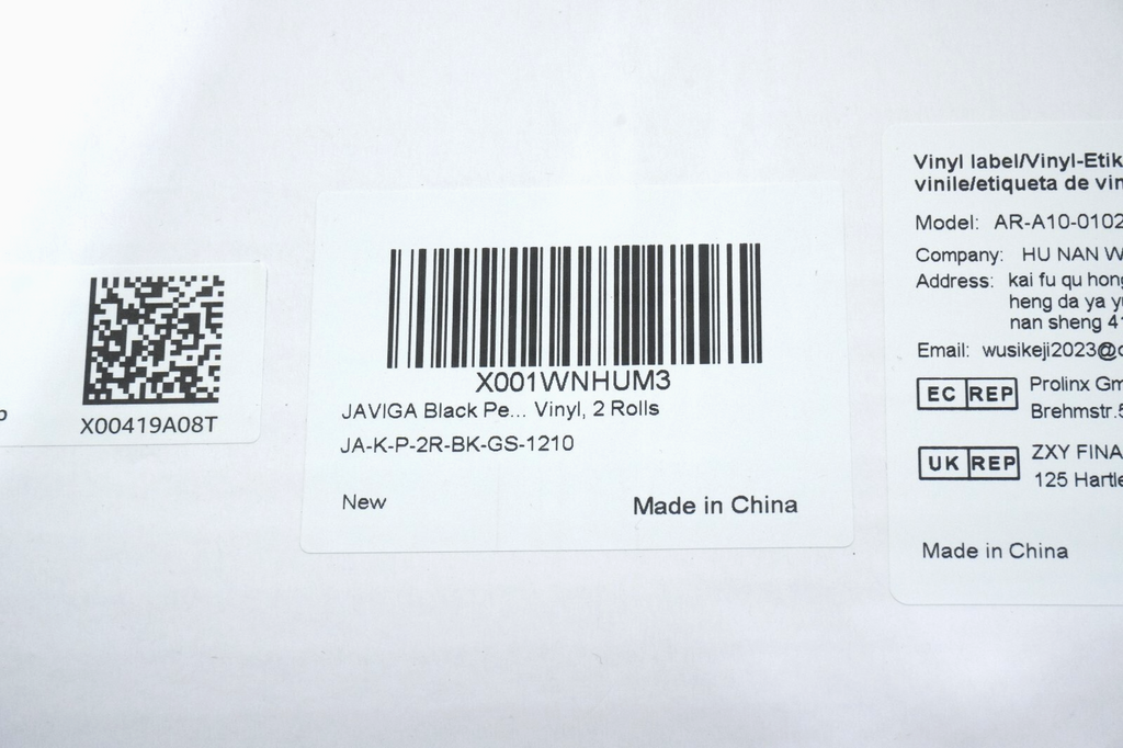 Glossy Black Vinyl Self-adhesive 12" x 10ft x 2pcs for Cricut / Cutterplotters