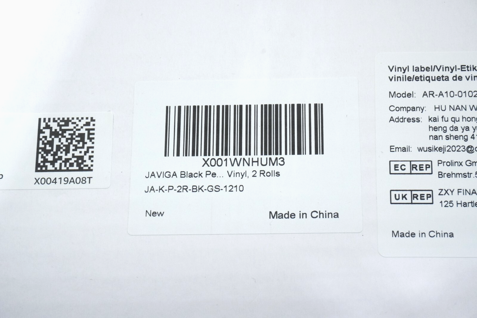 Glossy Black Vinyl Self-adhesive 12" x 10ft x 2pcs for Cricut / Cutterplotters