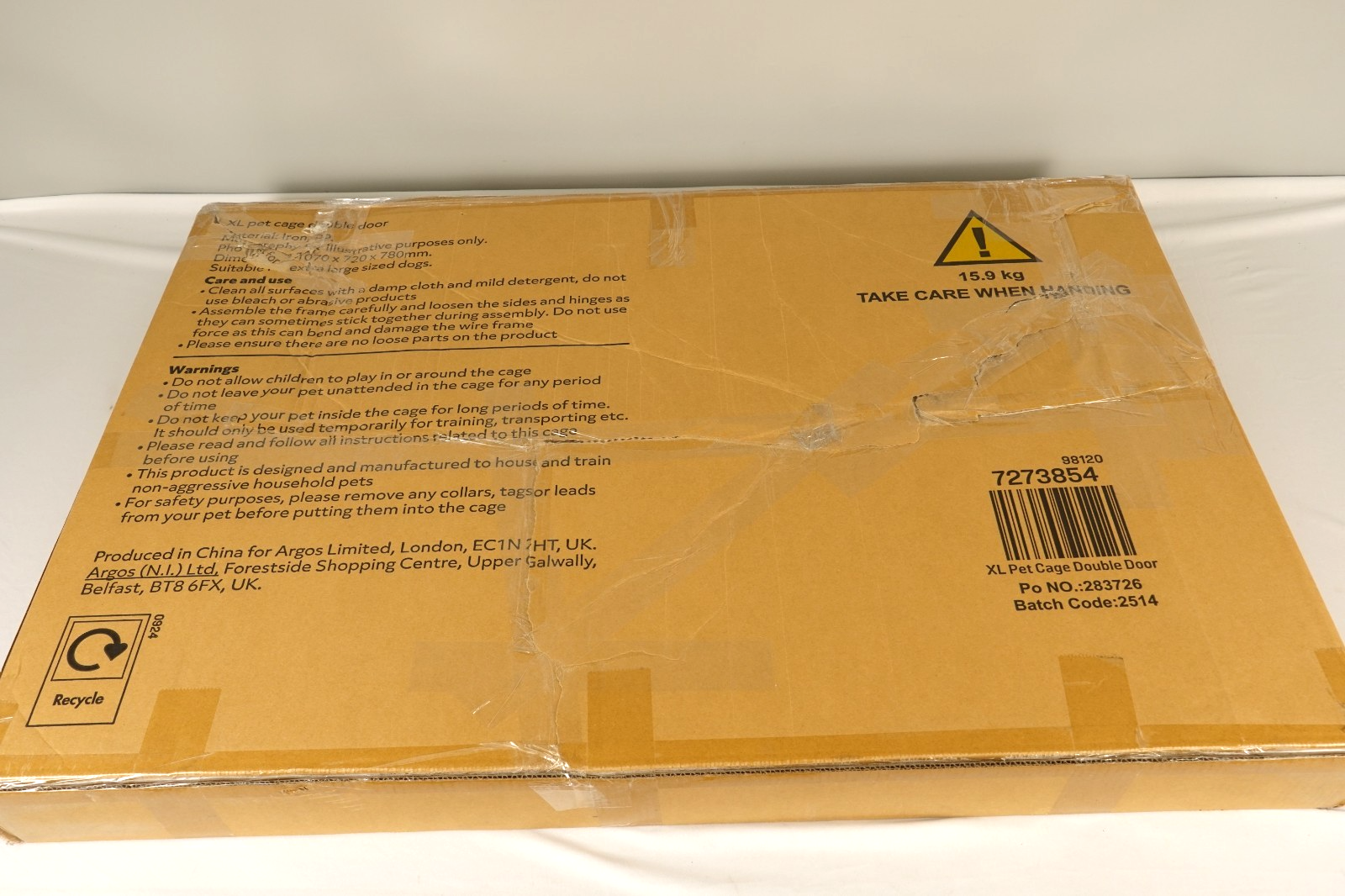 Extra Large Pet Cage Puppy Crate Carrier Double Door 42 in Black - FAULTY