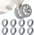 Luggage Wheels Covers Rollers Silicon Protection Noise-reducing Grey 8 pcs