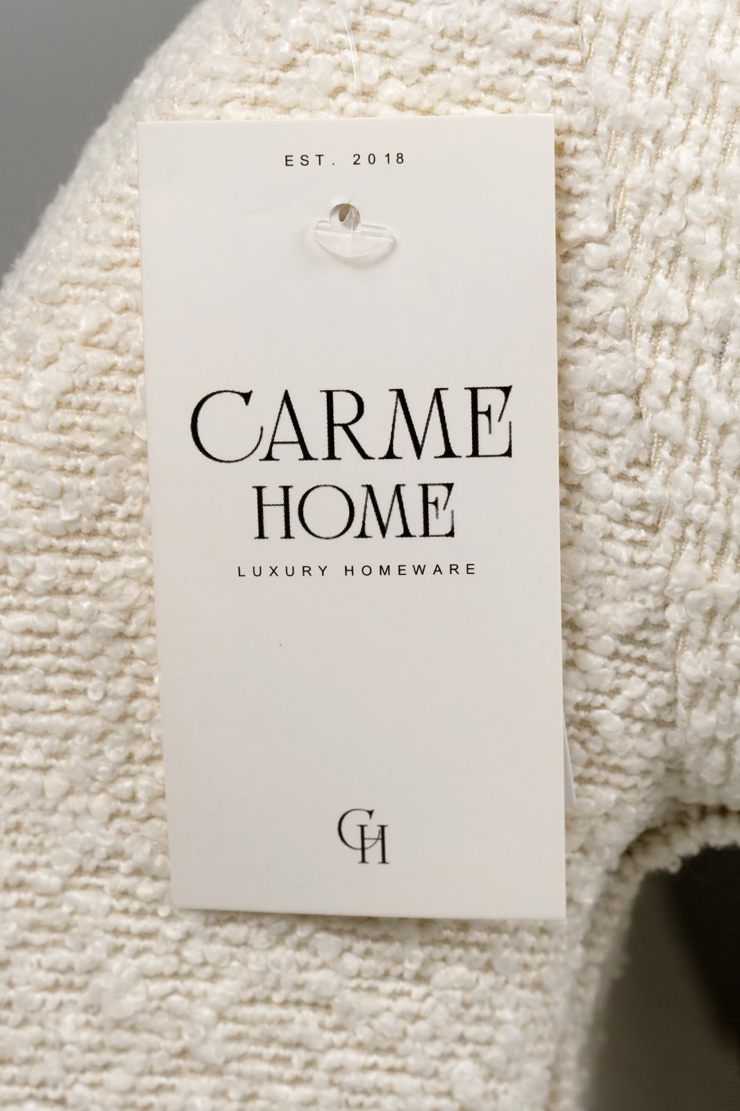 Cassie Ivory Bouclé Stool for Bedroom Living Room Accent Home Decoration Carme