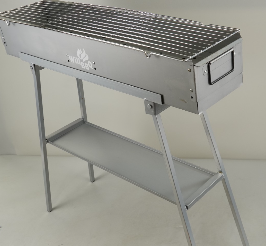 Portable BBQ Charcoal Grill Hibachi Steel BBQ WILLBBQ 31.6x7.1x5.1 inch
