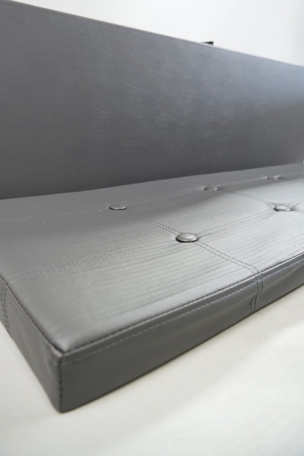 Storage Ottoman Bench 110cm Foot Rest Stool Storage Bench Leather Slate Grey