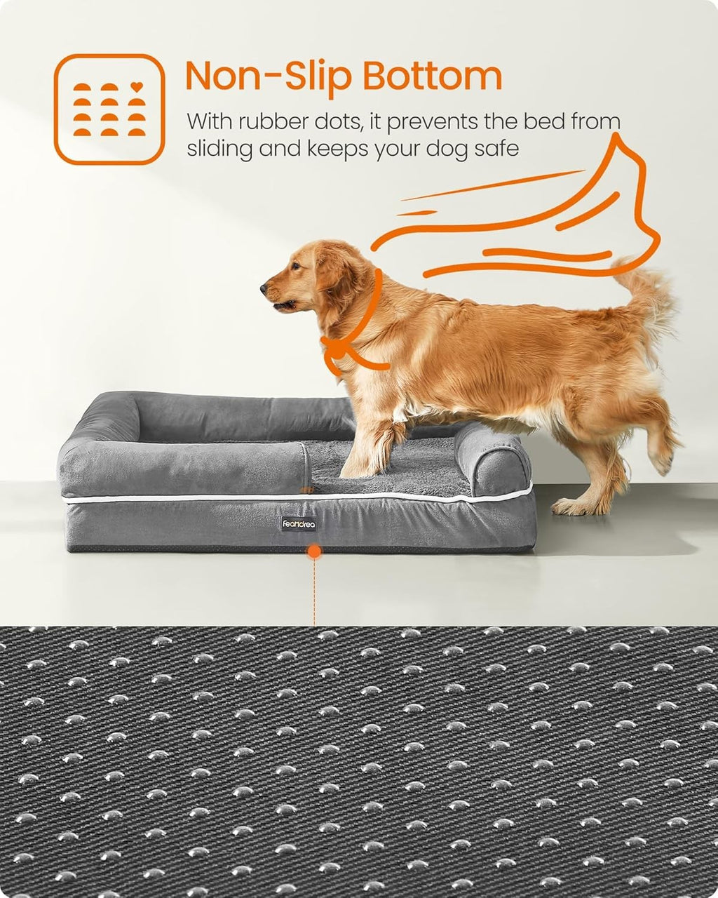 Orthopedic Dog Bed Dog Sofa with Removable Washable Cover 106 x 76 x 18cm