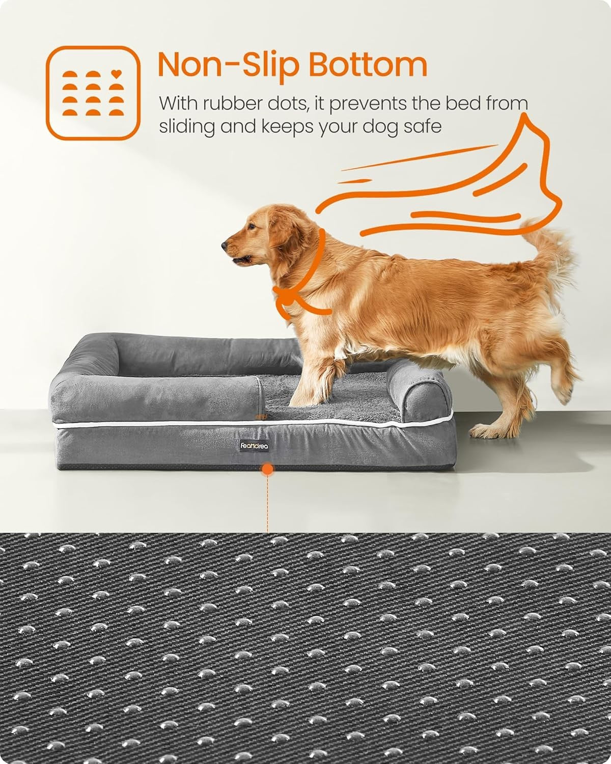 Orthopedic Dog Bed Dog Sofa with Removable Washable Cover 106 x 76 x 18cm