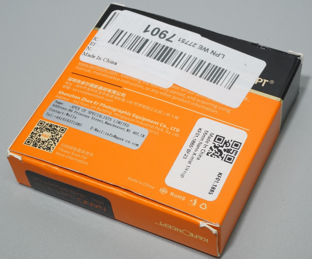 55mm 1/4 Black Diffusion Mist MRC Filter w Cap Soft Glow KentFaith K&F Concept