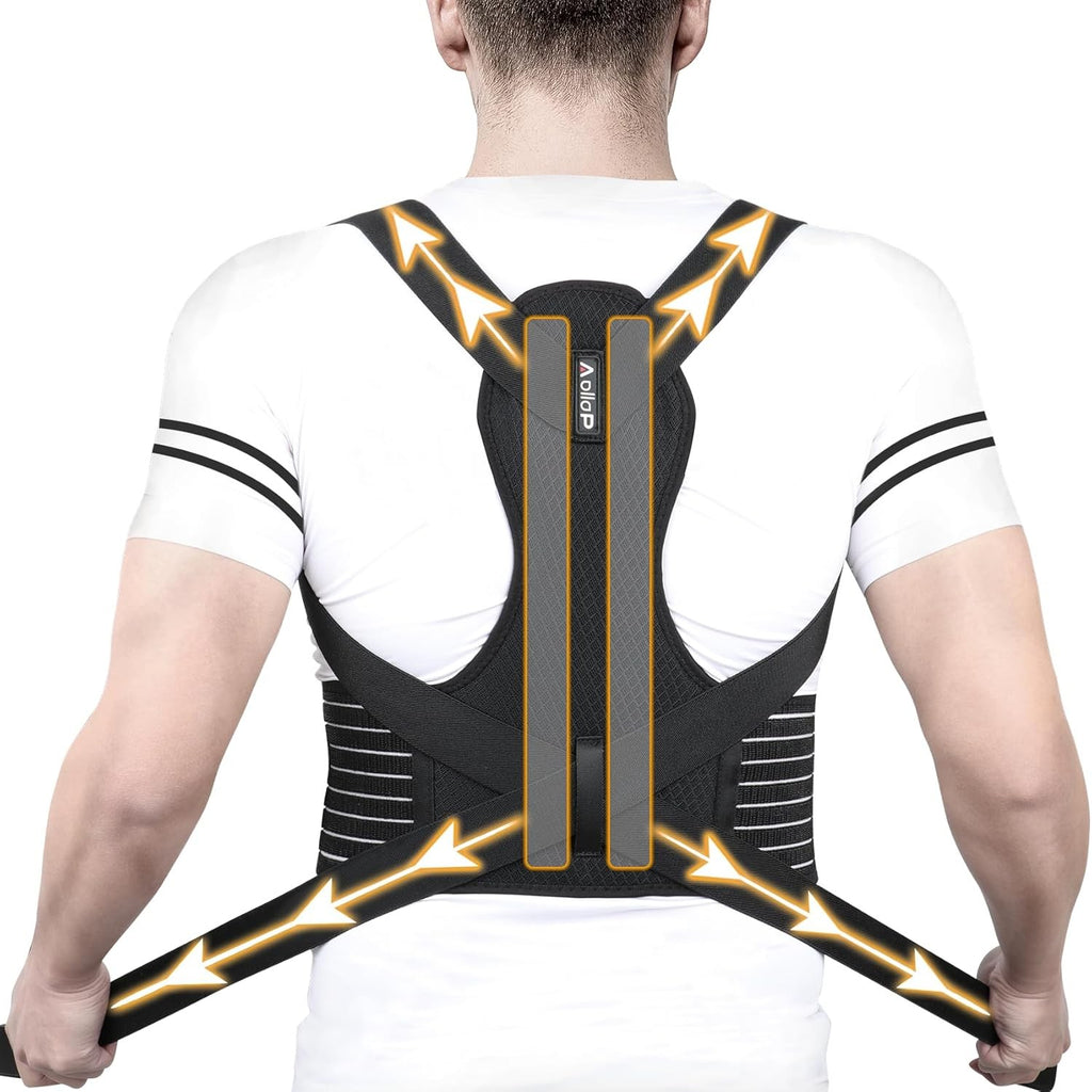 Posture Corrector Adjustable Back Brace Back Support Belt (M, Waist 35'- 47')