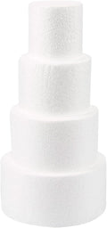 Round Cake Foam Dummies - Polystyrene Mini Dummy Form, 4 Size Set