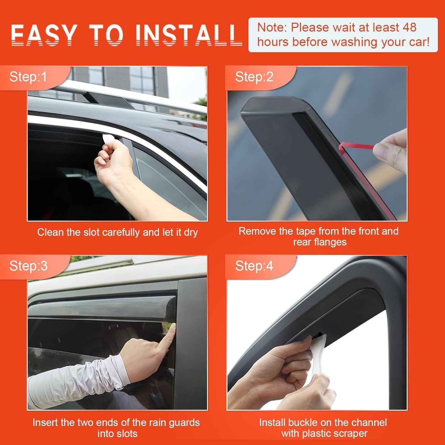 Wind Deflectors Rain Guards VW Golf MK7 MK8 Hatchback 5 Door 2012-2023 In-chanel